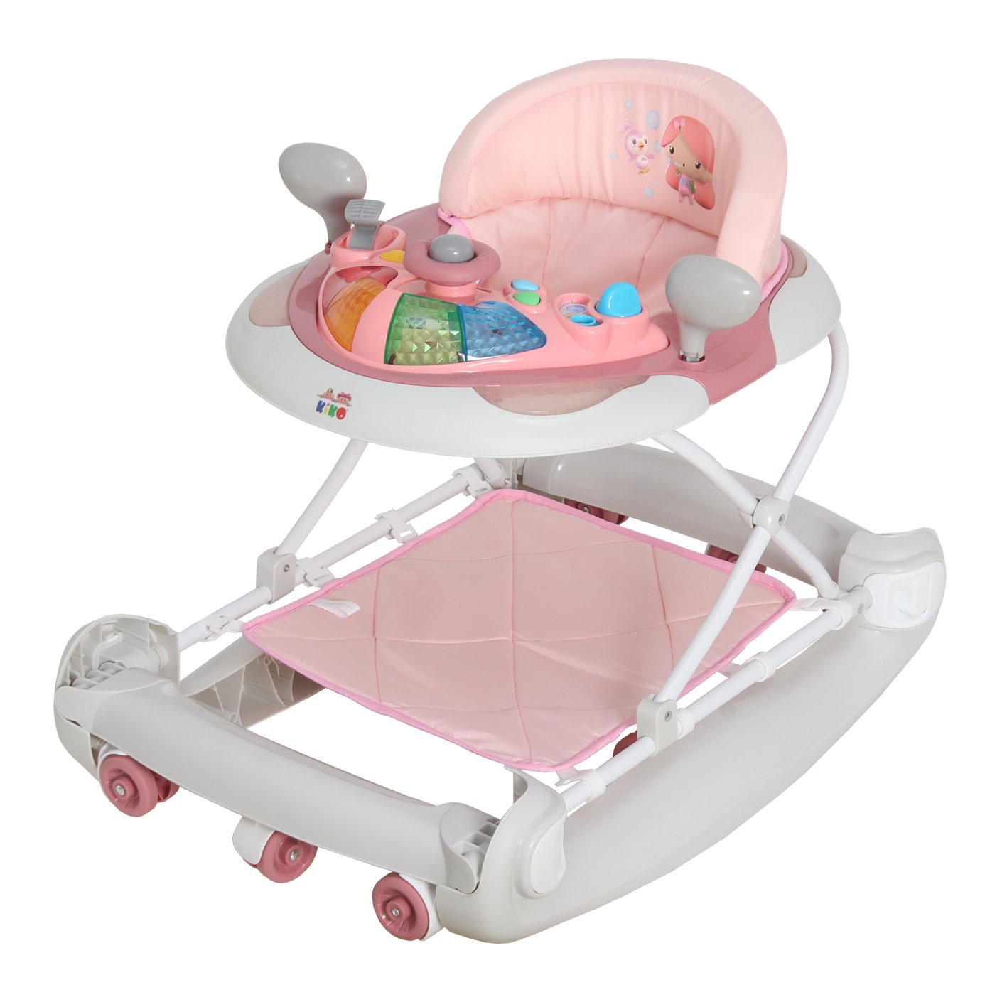 2305-pink KIKO ROCKING BABY WALKER WITH TOYS - Image 1