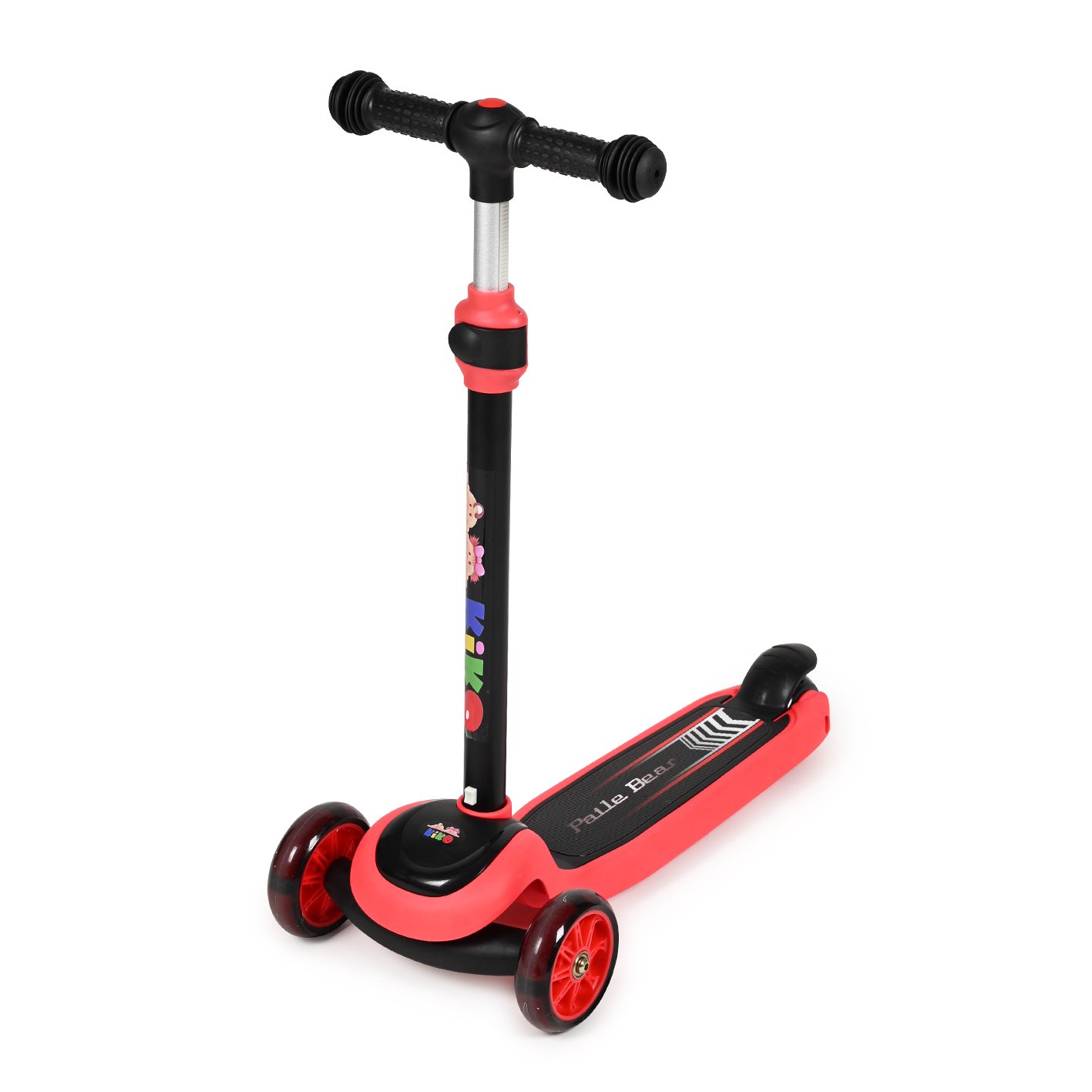 1710-Red سكوتر أطفال كيكو مزود بإضاءة وموسيقى - الصورة 1